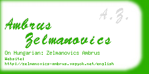 ambrus zelmanovics business card